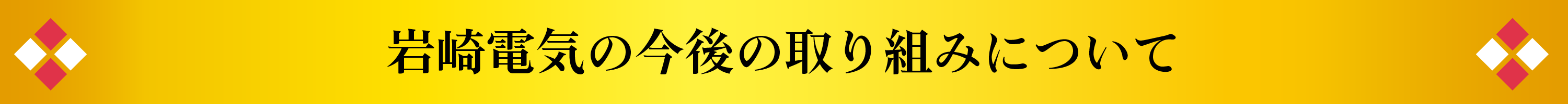 岩崎電気の今後の取り組みについて